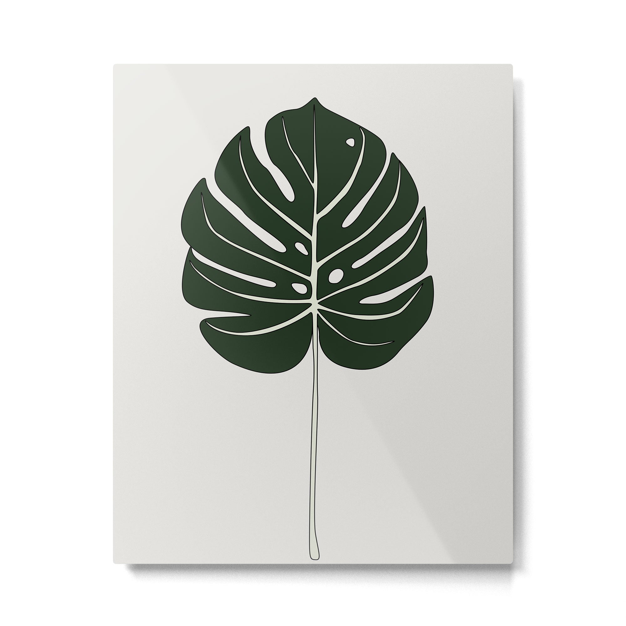 Split Philodendron Leaf Illustration Metal Print Gallery Image 4