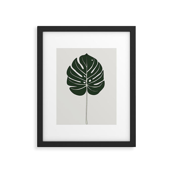 Split Philodendron Leaf Illustration Framed Art Print Gallery Image 1