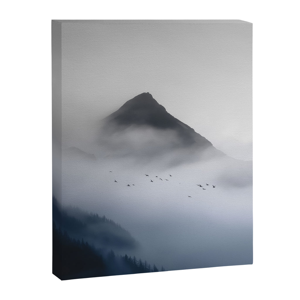 Still Summit - Birds Over Foggy Ridge Canvas Print Gallery Image 6