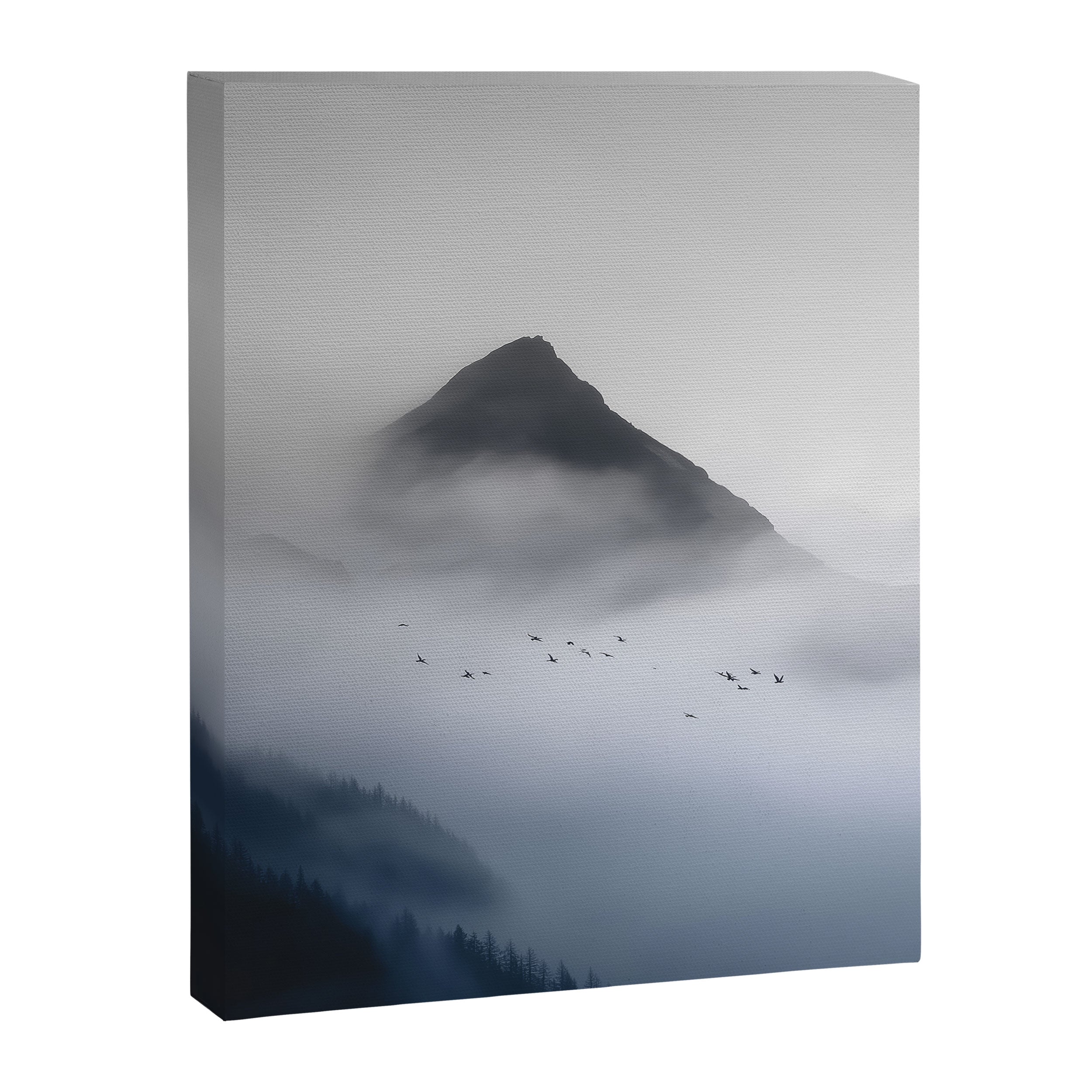 Still Summit - Birds Over Foggy Ridge Canvas Print Gallery Image 6