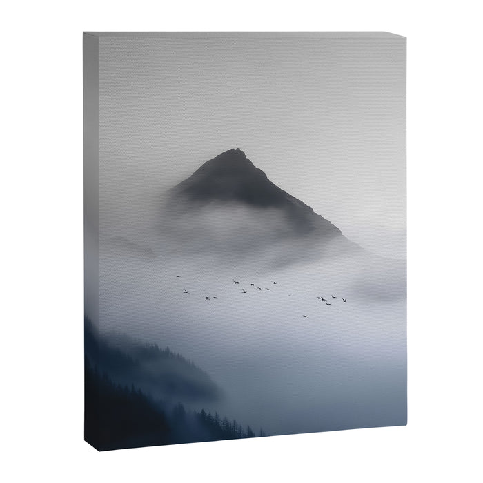 Still Summit - Birds Over Foggy Ridge Canvas Print Gallery Image 1