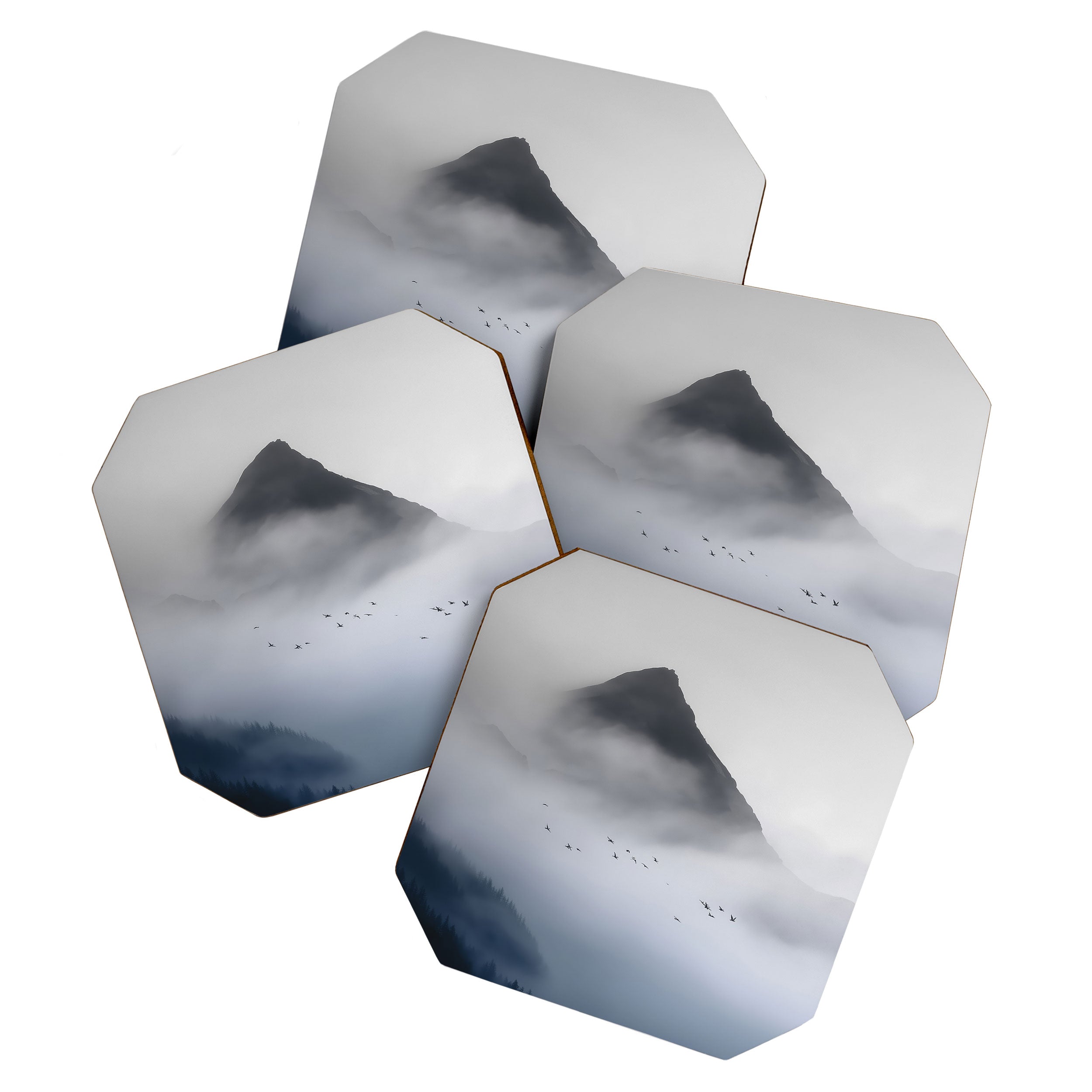 Still Summit - Birds Over Foggy Ridge Coaster Gallery Image 1