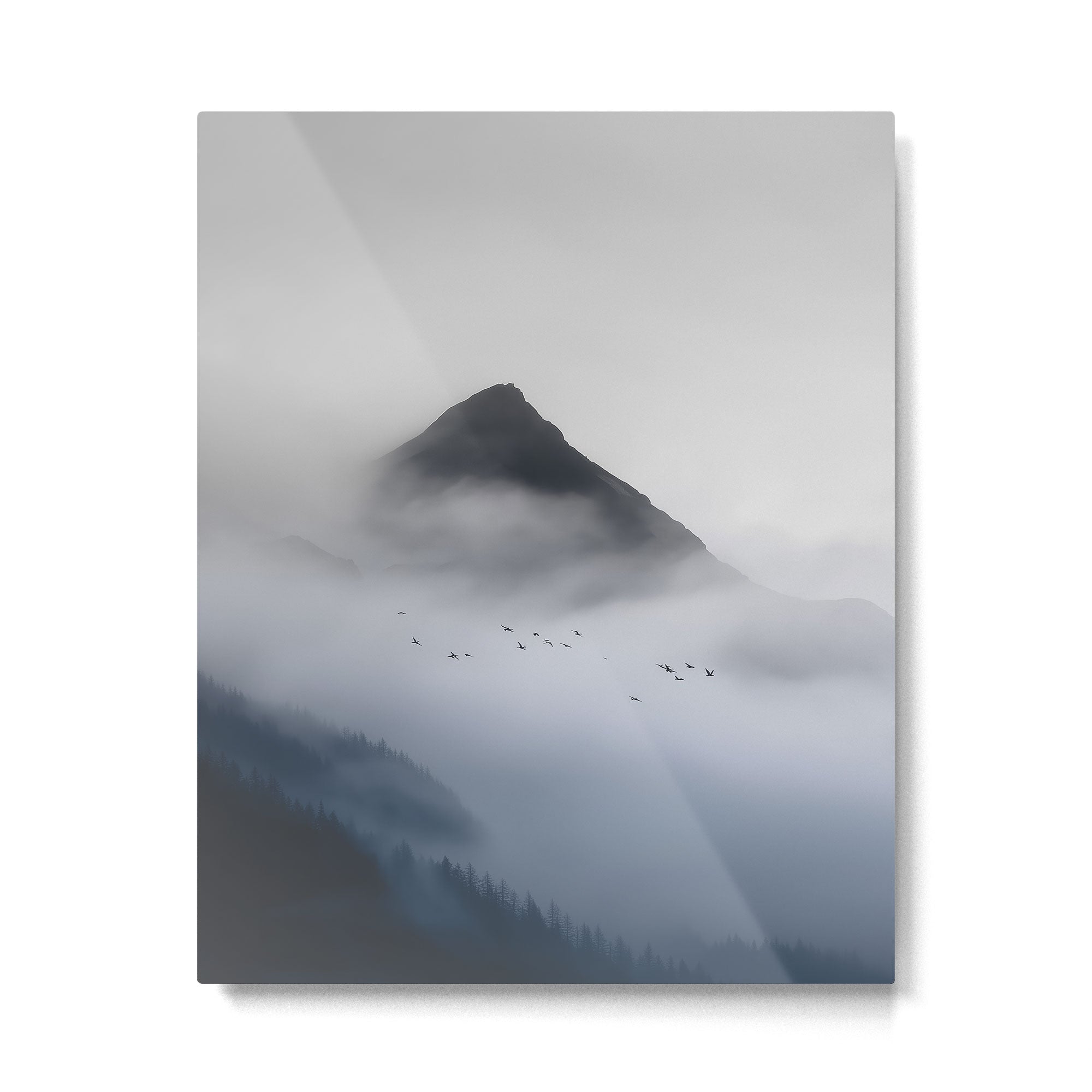 Still Summit - Birds Over Foggy Ridge Metal Print Gallery Image 4