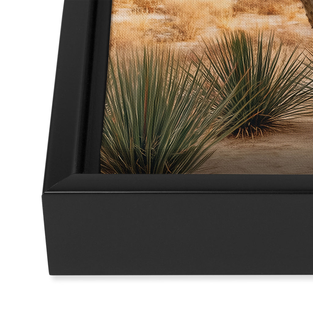 Sunset Cactus - Neutral Desert Wall Art Framed Canvas Print Gallery Image 3