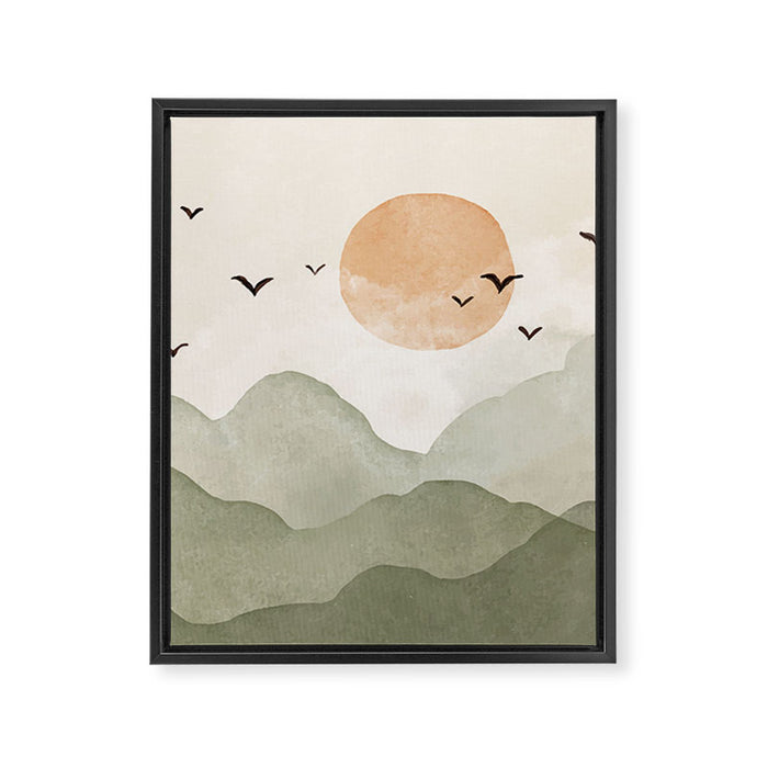 Sunset Migration Framed Canvas Print Gallery Image 1