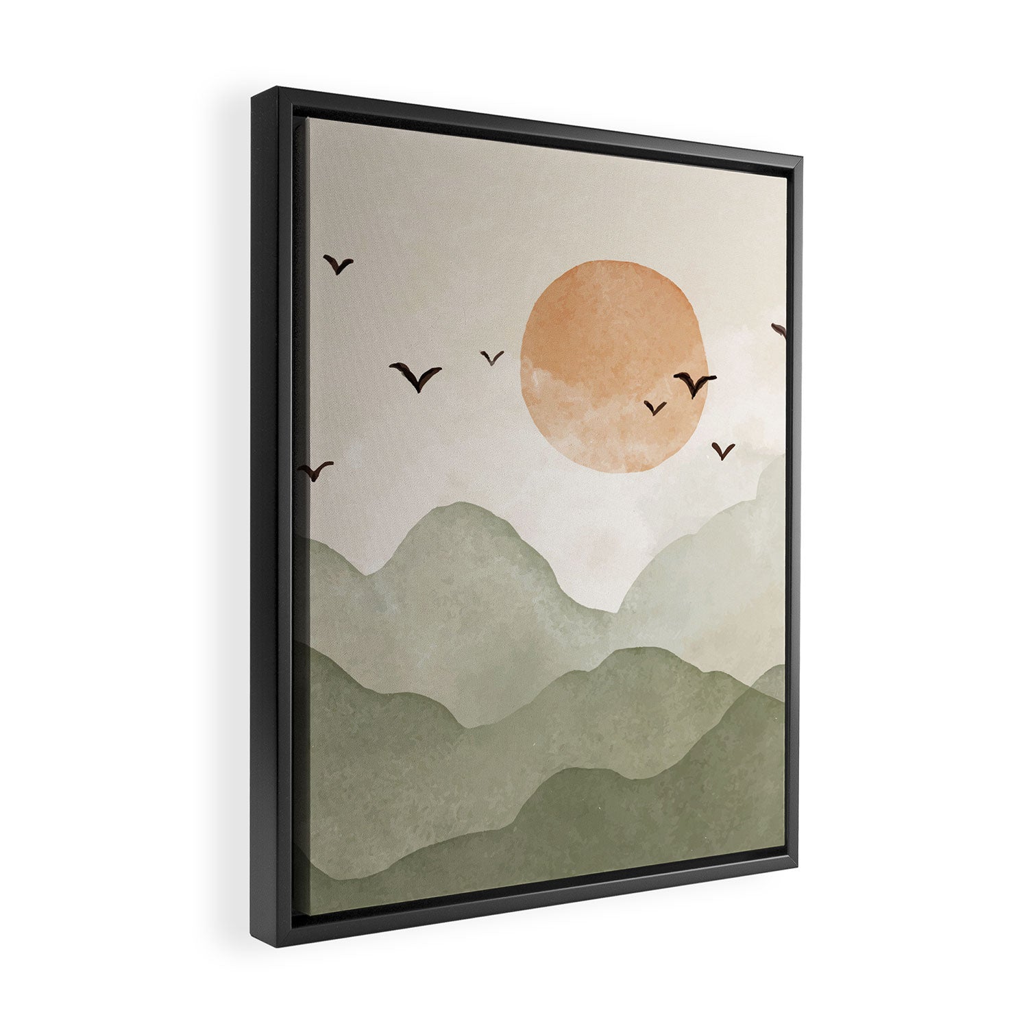 Sunset Migration Framed Canvas Print Gallery Image 2