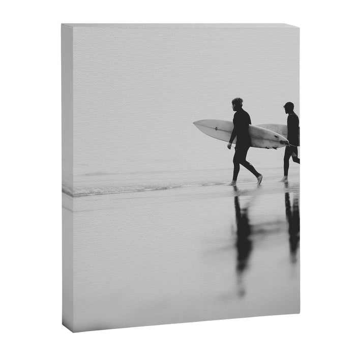 Surf Shadows - Monochrome Ocean Photography Canvas Print Gallery Image 1