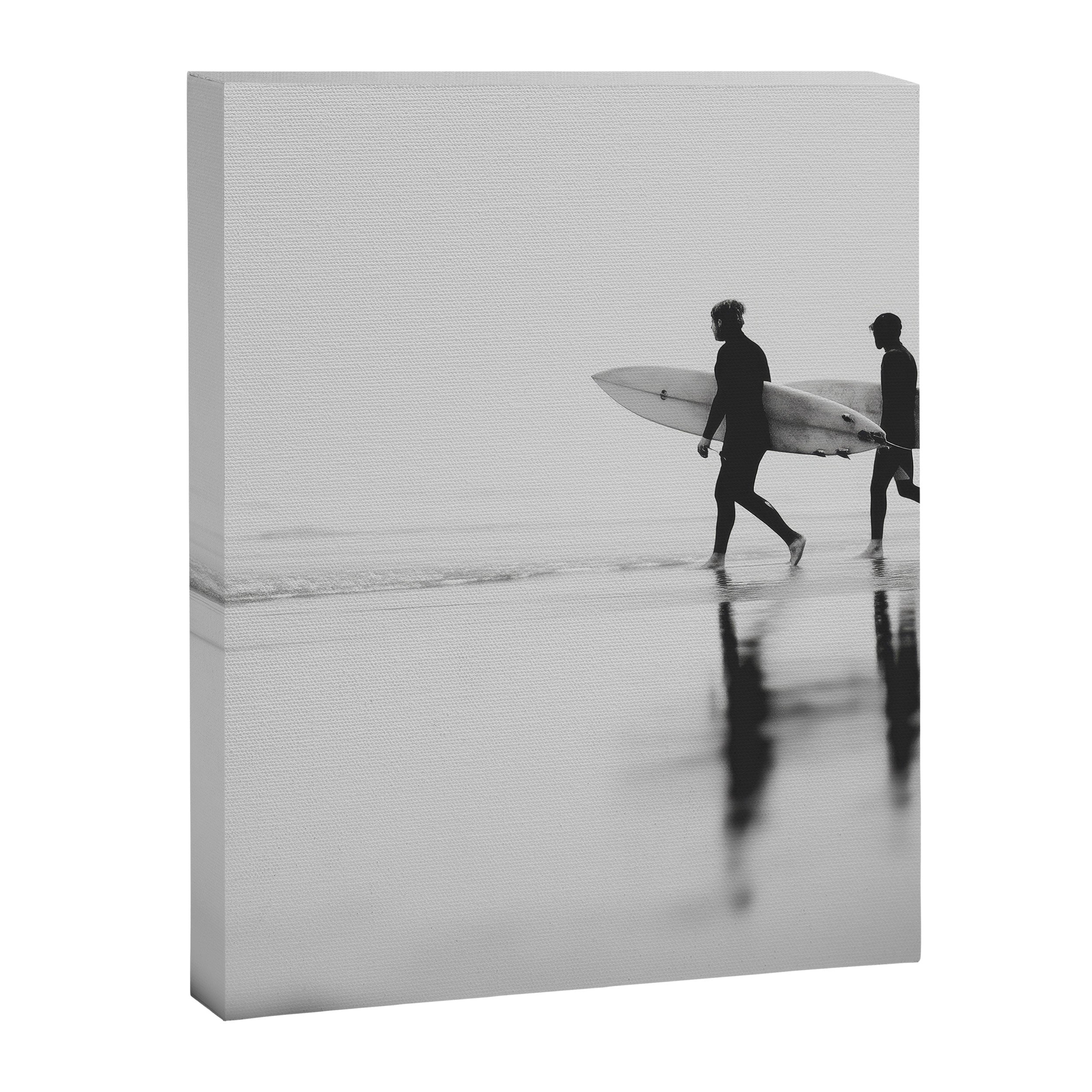 Surf Shadows - Monochrome Ocean Photography Canvas Print Gallery Image 6