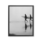 Surf Shadows - Monochrome Ocean Photography Framed Canvas Print Gallery Image 6