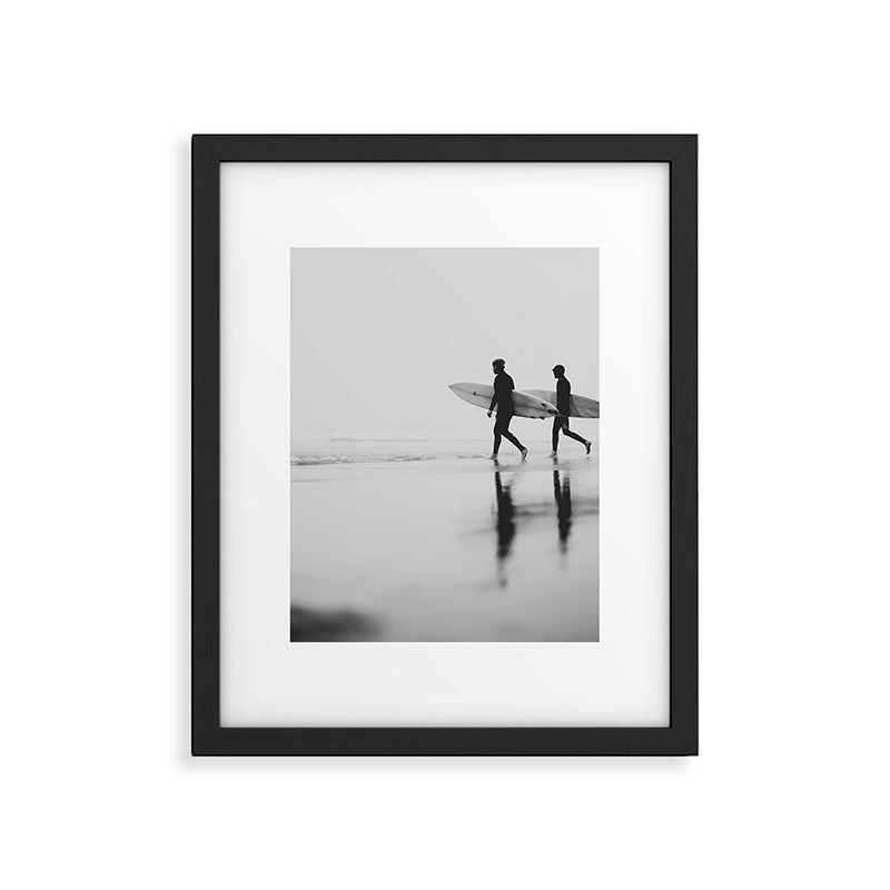 Surf Shadows - Monochrome Ocean Photography Framed Art Print Gallery Image 5