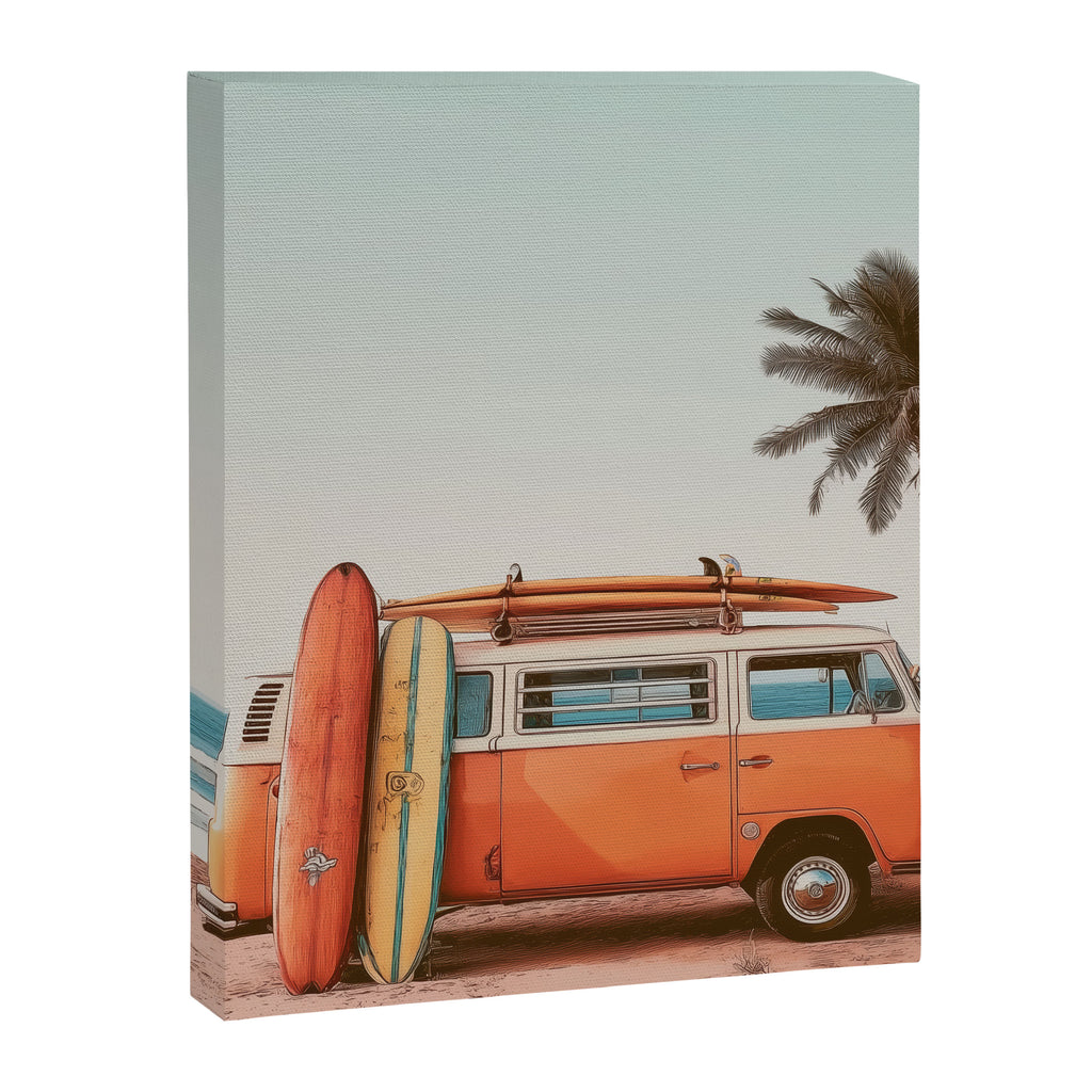 Surf Van I - Vintage Coastal Adventure Print Canvas Print Gallery Image 6