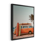 Surf Van I - Vintage Coastal Adventure Print Framed Canvas Print Gallery Image 2