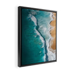 Surfers at Shore - Aerial Beach Photography Framed Canvas Print Gallery Image 2