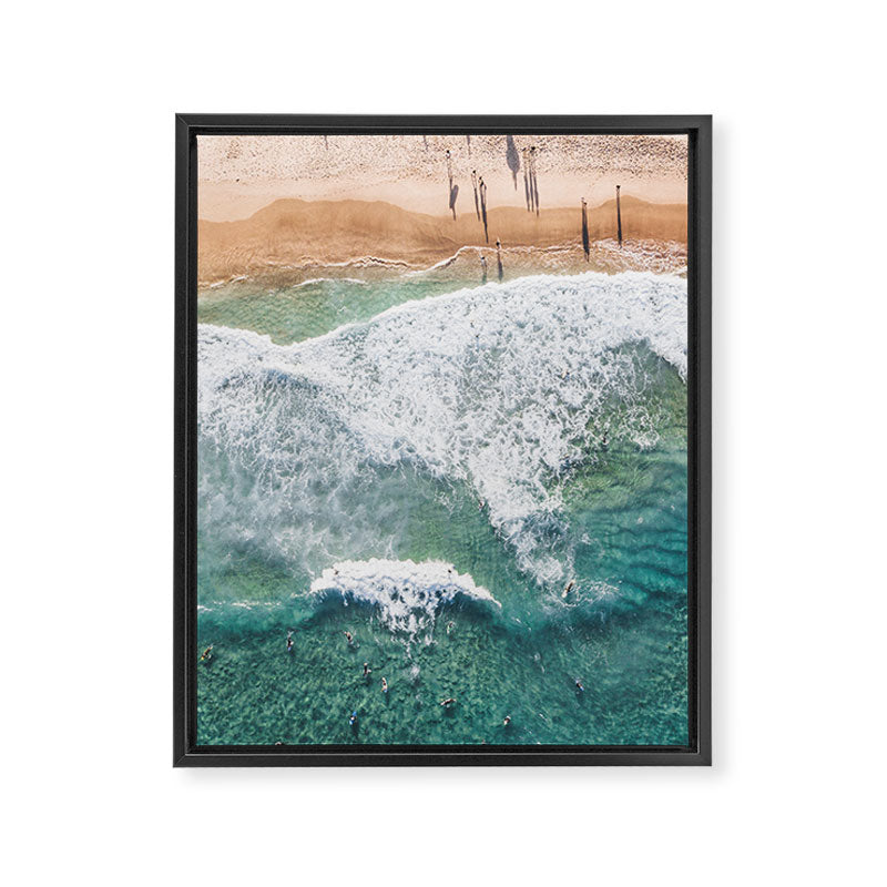 Surfing in the Ocean Framed Canvas Print Gallery Image 6
