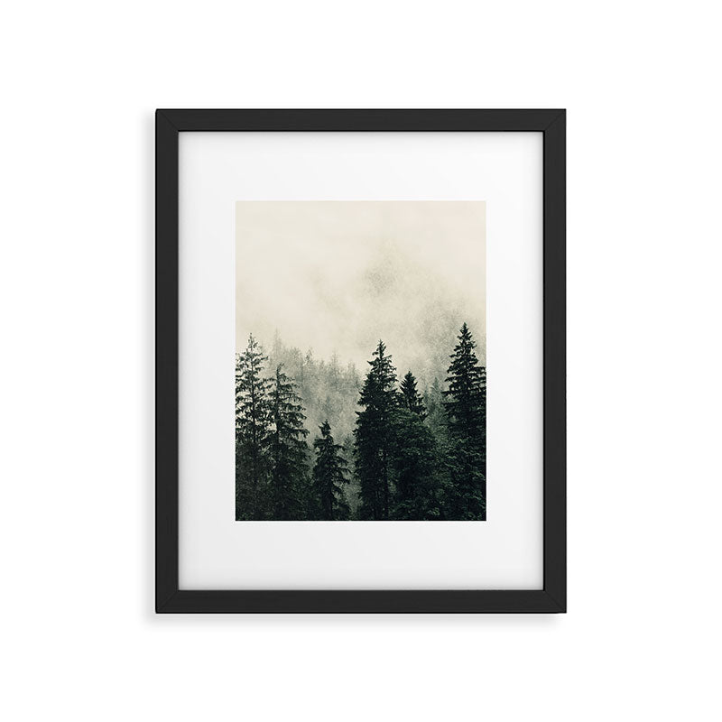 Thick pine forest in the descending mist Framed Art Print Gallery Image 5