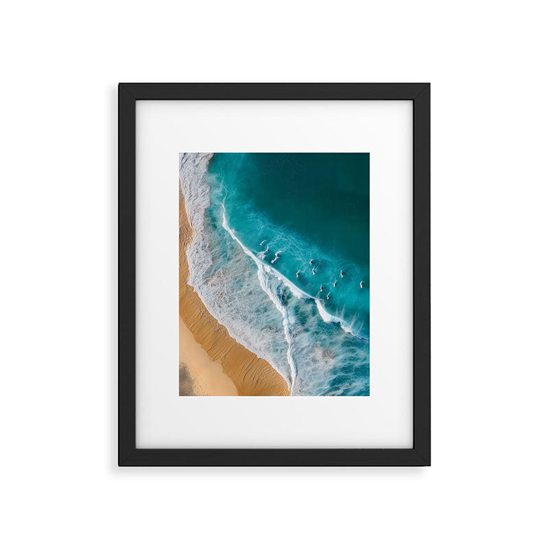 Turquoise Tides - Aerial View of Ocean Waves and Shore Framed Art Print Gallery Image 5