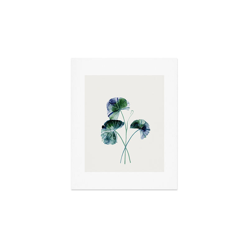 Water lily leaves Art Print Gallery Image 1