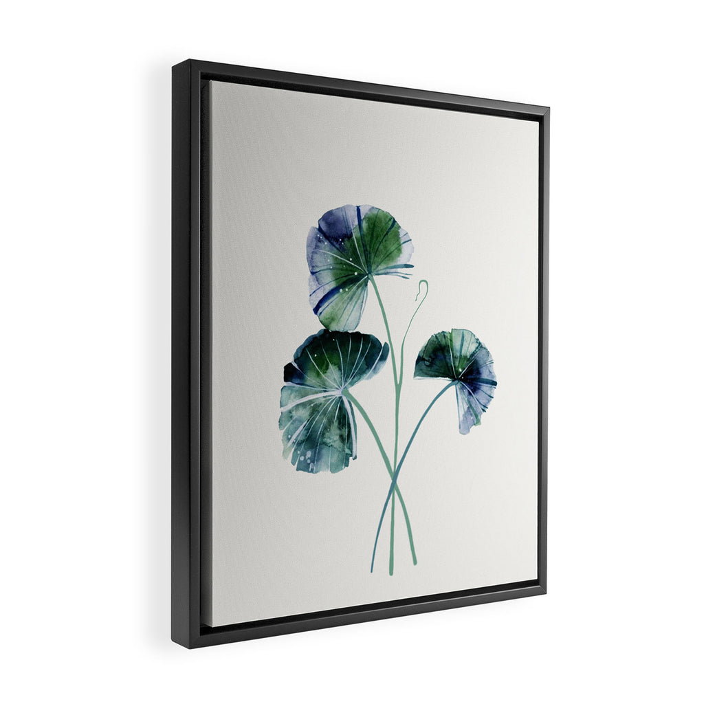 Water lily leaves Framed Canvas Print Gallery Image 2