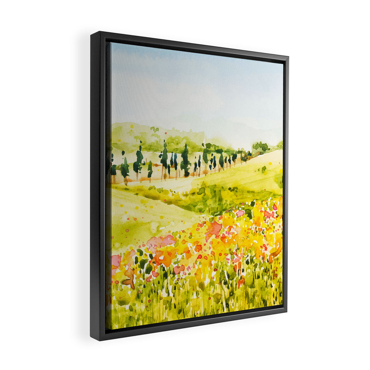 Watercolor Landscape Framed Canvas Print Gallery Image 2