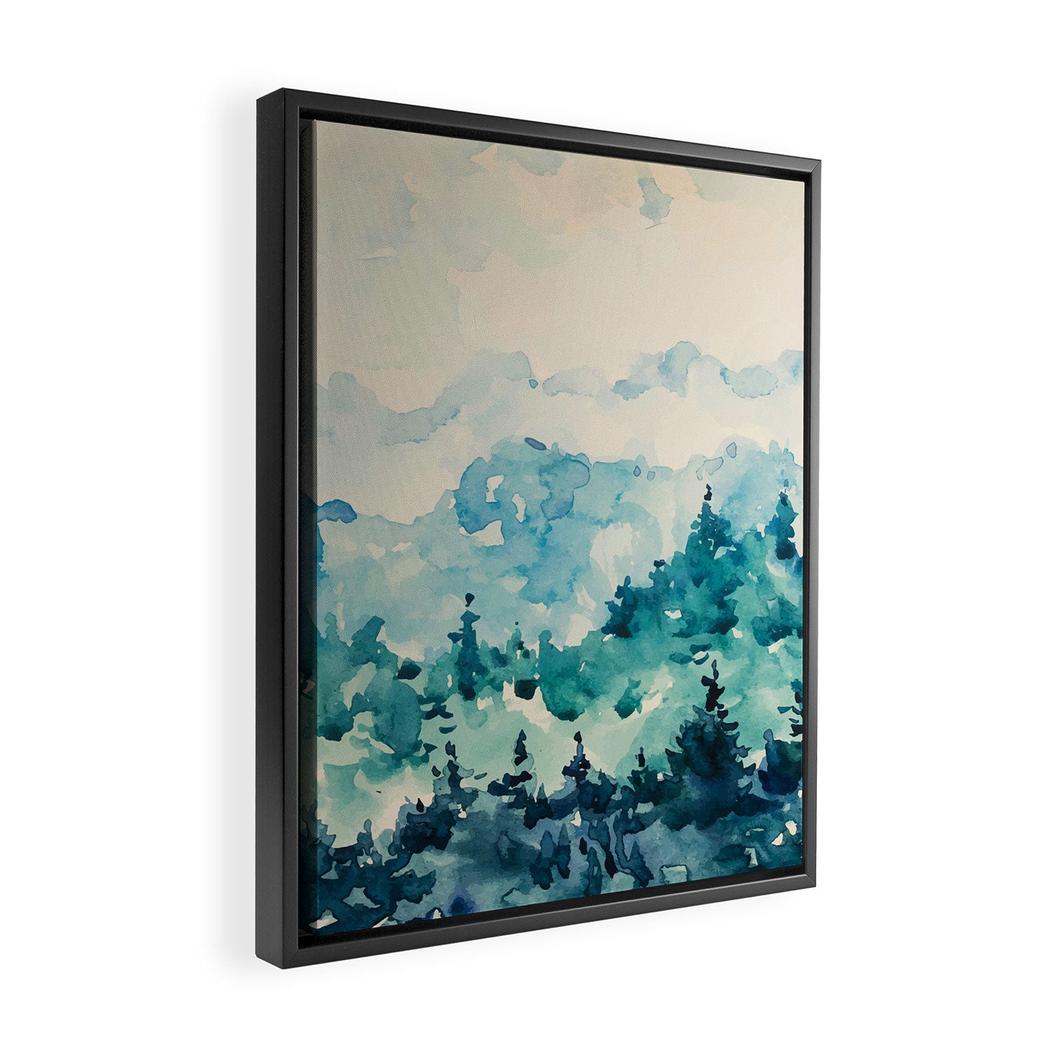 Watercolor Pine Trees 2 Framed Canvas Print Gallery Image 2