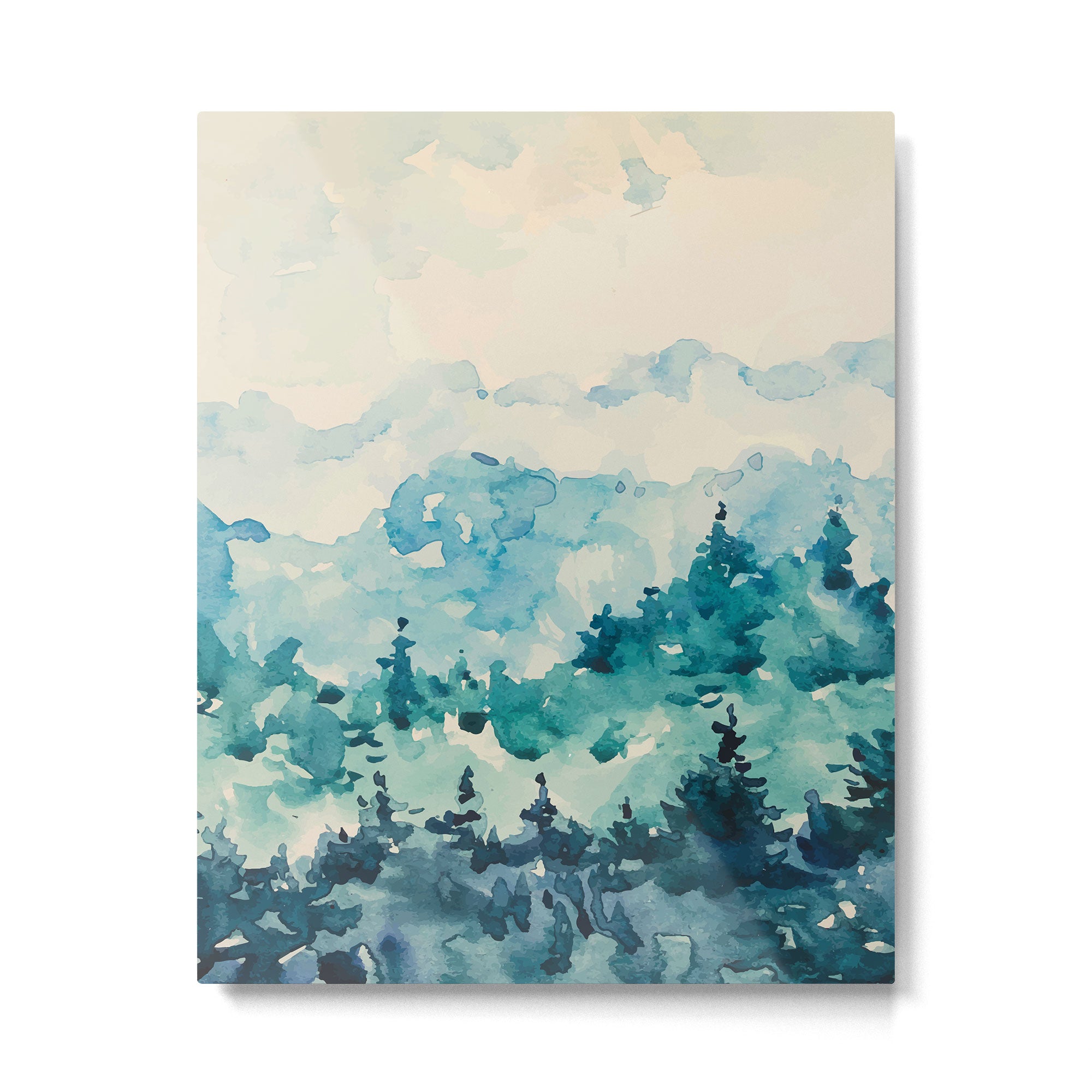 Watercolor Pine Trees 2 Metal Print Gallery Image 6