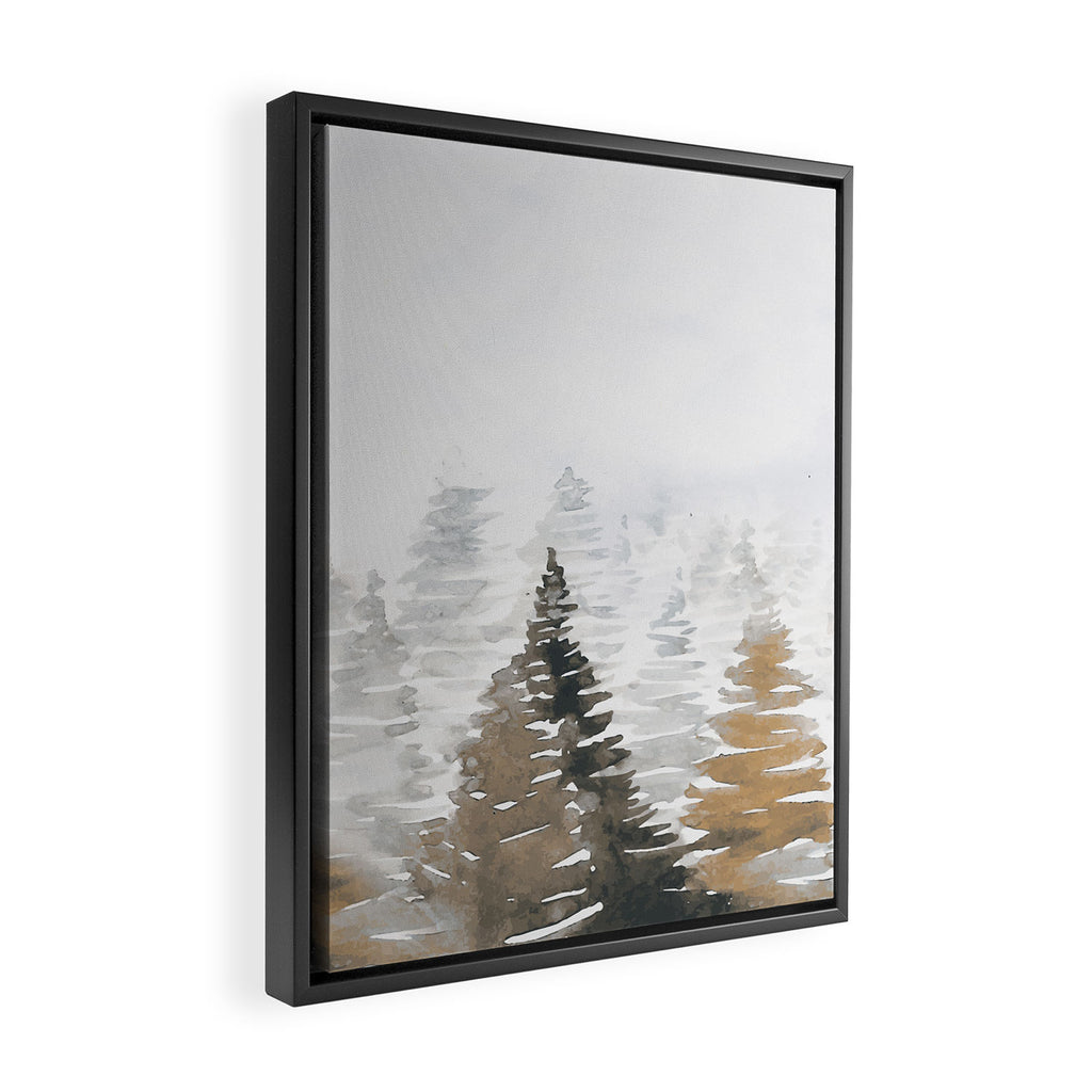 Watercolor Pine Trees 3 Framed Canvas Print Gallery Image 2
