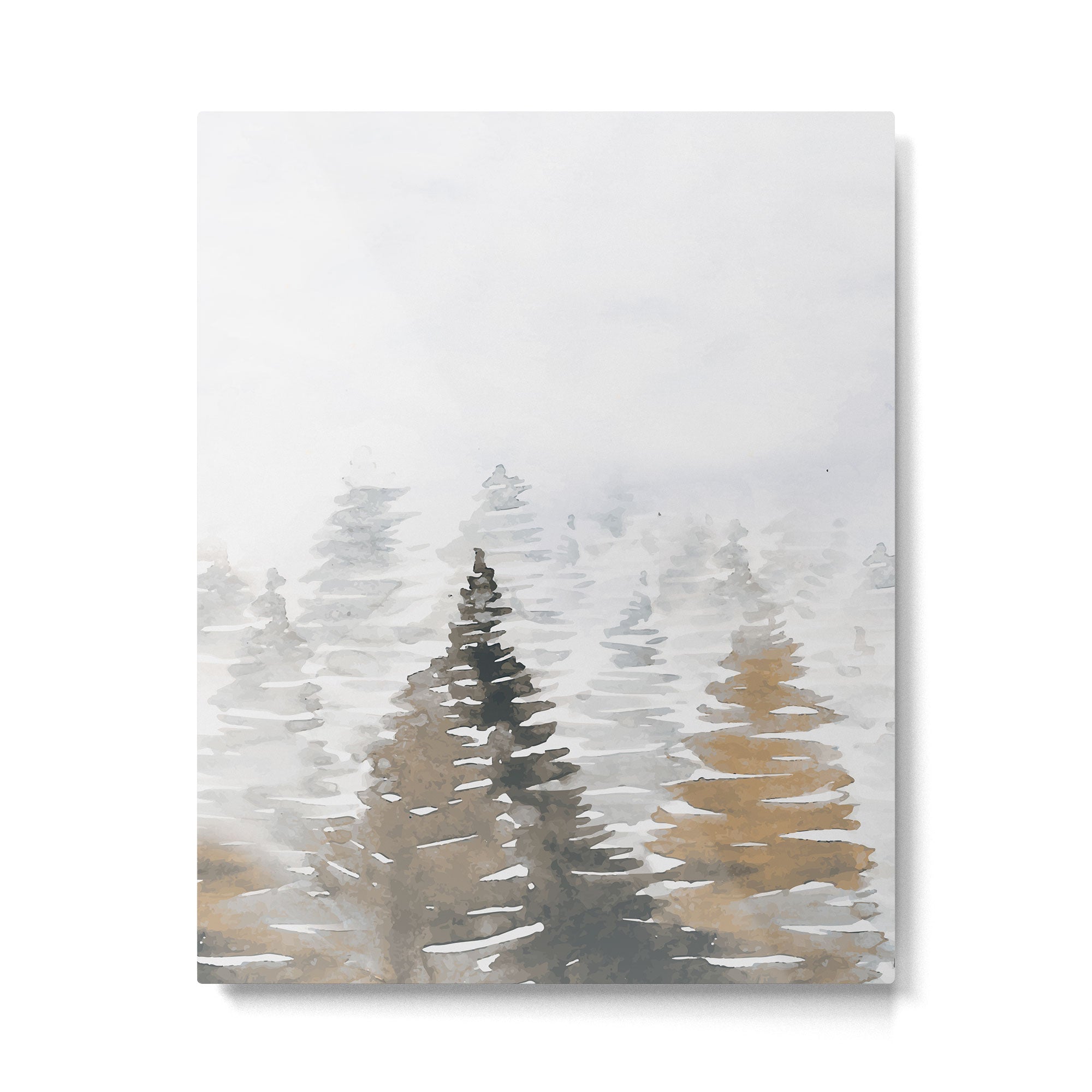 Watercolor Pine Trees 3 Metal Print Gallery Image 4