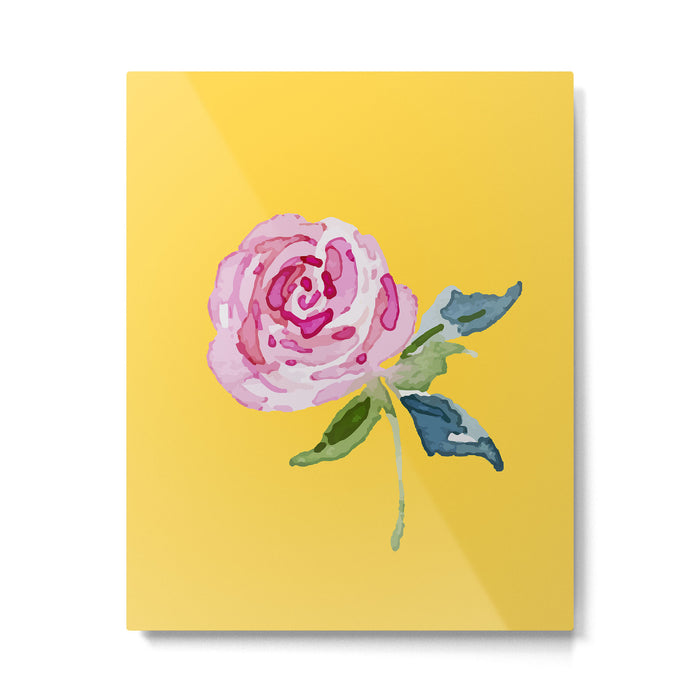 Watercolor Rose Metal Print Gallery Image 1