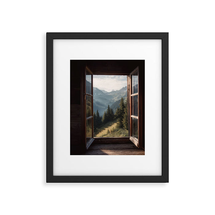 Where the Pines Begin - Alpine Landscape Print Framed Art Print Gallery Image 1