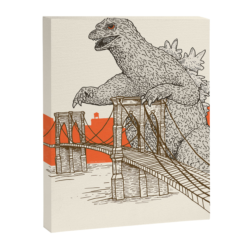 Godzilla vs. the Brooklyn Bridge Canvas Print Gallery Image 6