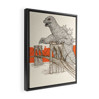 Godzilla vs. the Brooklyn Bridge Framed Canvas Print Gallery Image 2