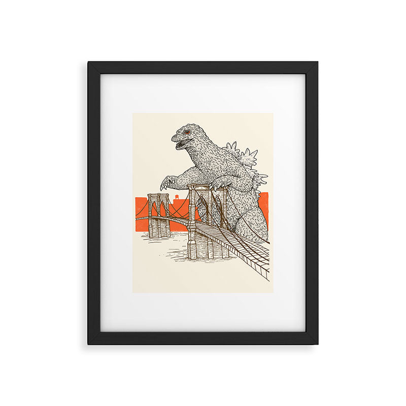 Godzilla vs. the Brooklyn Bridge Framed Art Print Gallery Image 5