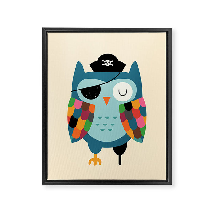 Captain Whooo Framed Canvas Print Gallery Image 1