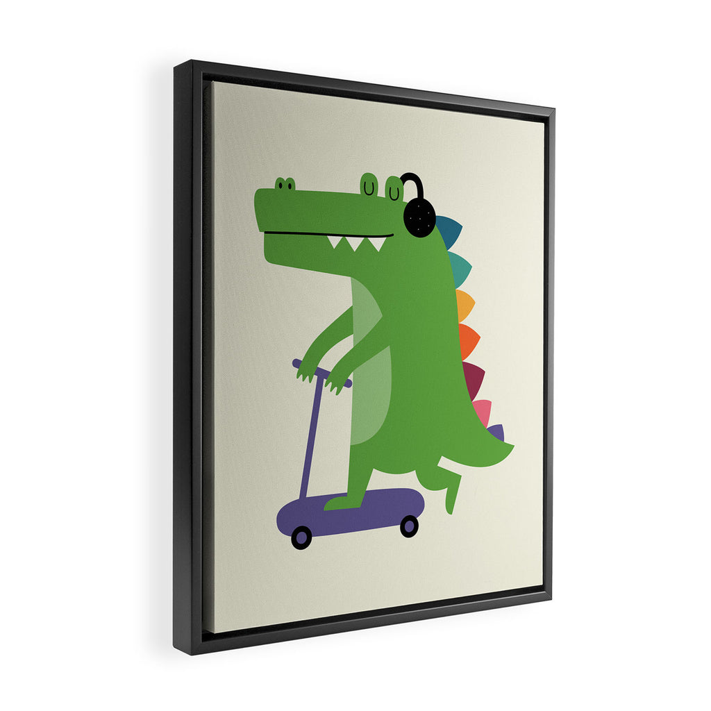 Croco Scooter Framed Canvas Print Gallery Image 2