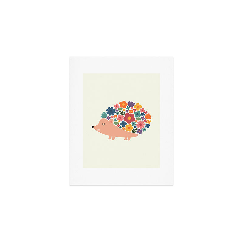 Floral Hedgehog Art Print Gallery Image 1