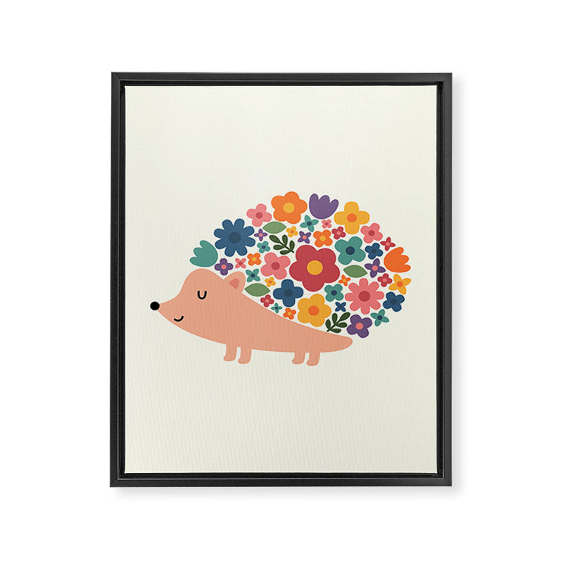 Floral Hedgehog Framed Canvas Print Gallery Image 8