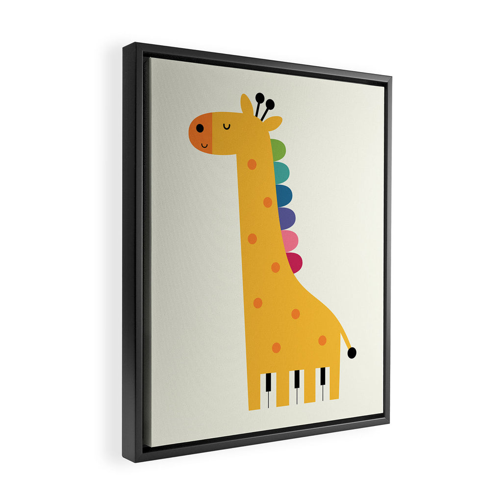 Giraffe Piano Framed Canvas Print Gallery Image 2