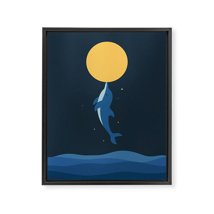 Kiss The Moon Framed Canvas Print Gallery Image 1