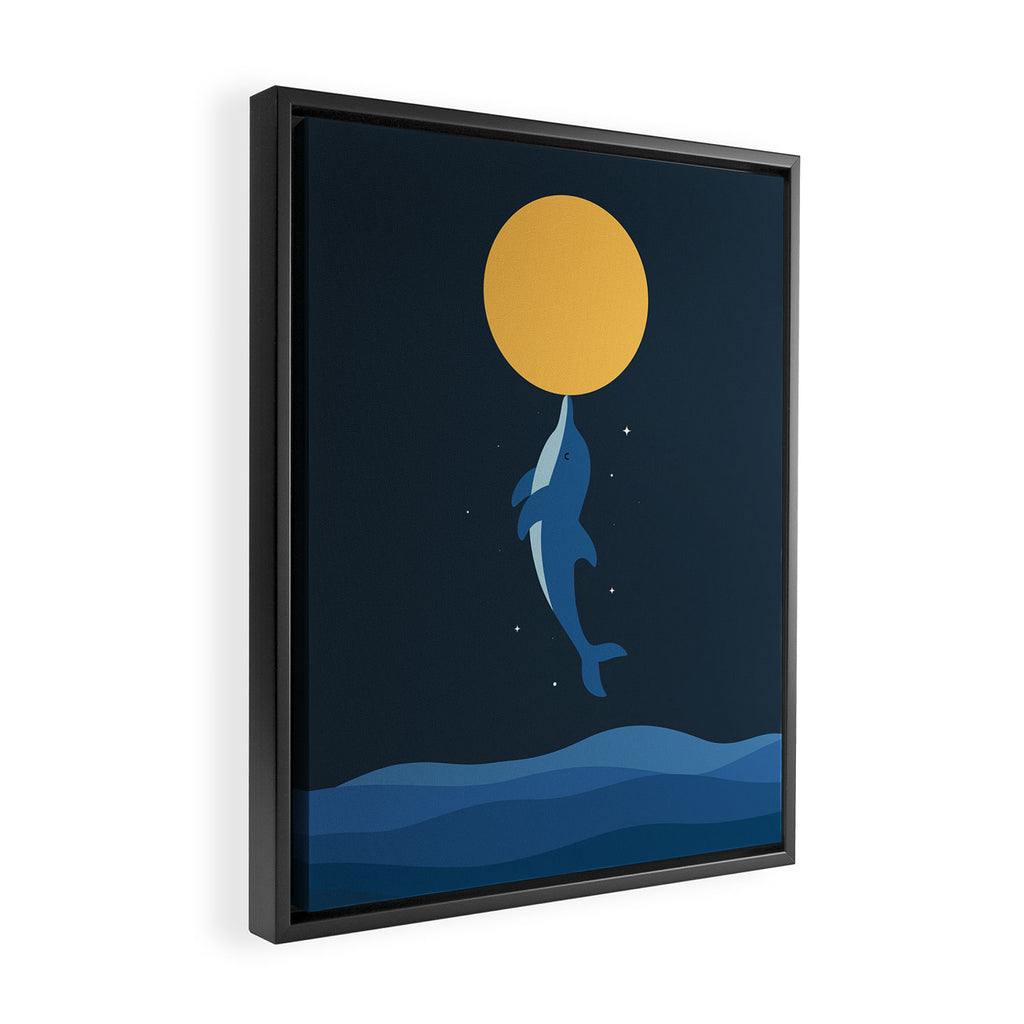 Kiss The Moon Framed Canvas Print Gallery Image 2