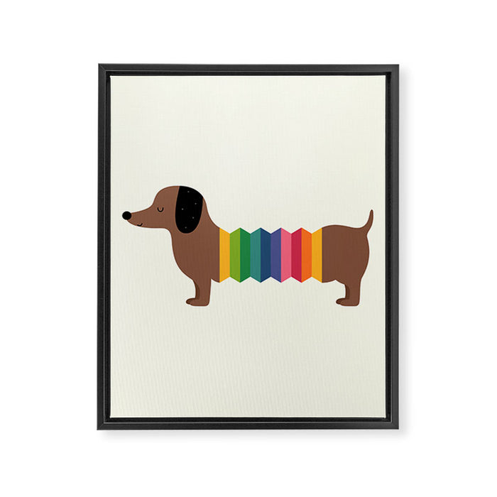 Rainbow Dooooog Framed Canvas Print Gallery Image 1