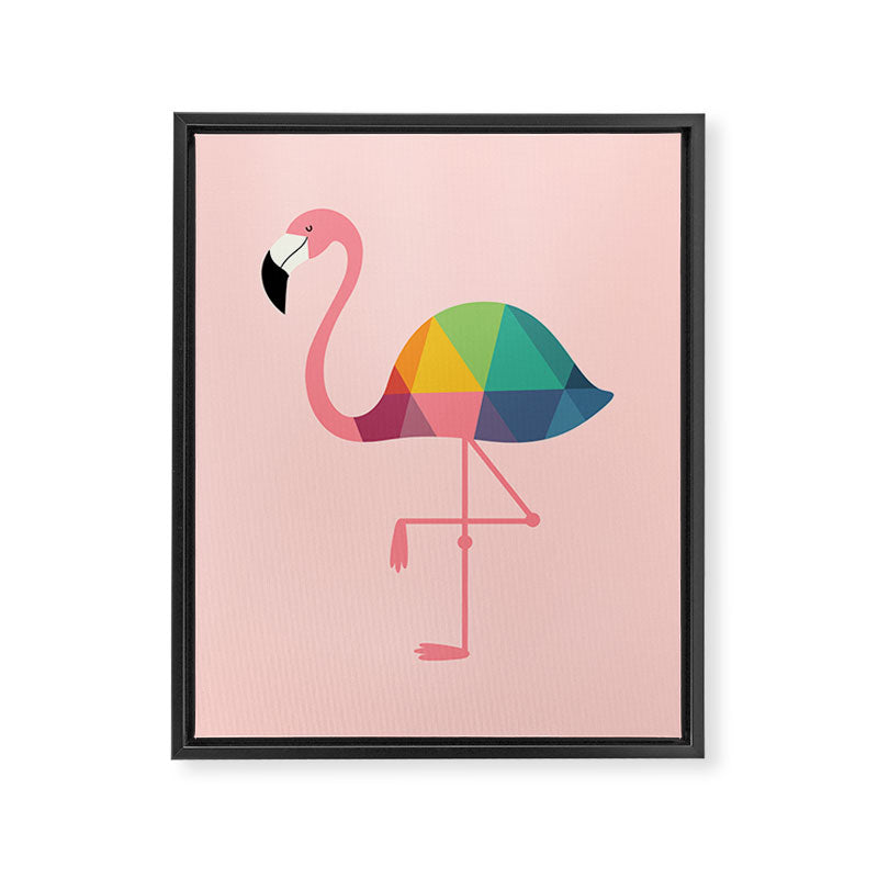 Rainbow Flamingo Framed Canvas Print Gallery Image 3