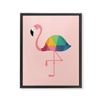 Rainbow Flamingo Framed Canvas Print Gallery Image 3