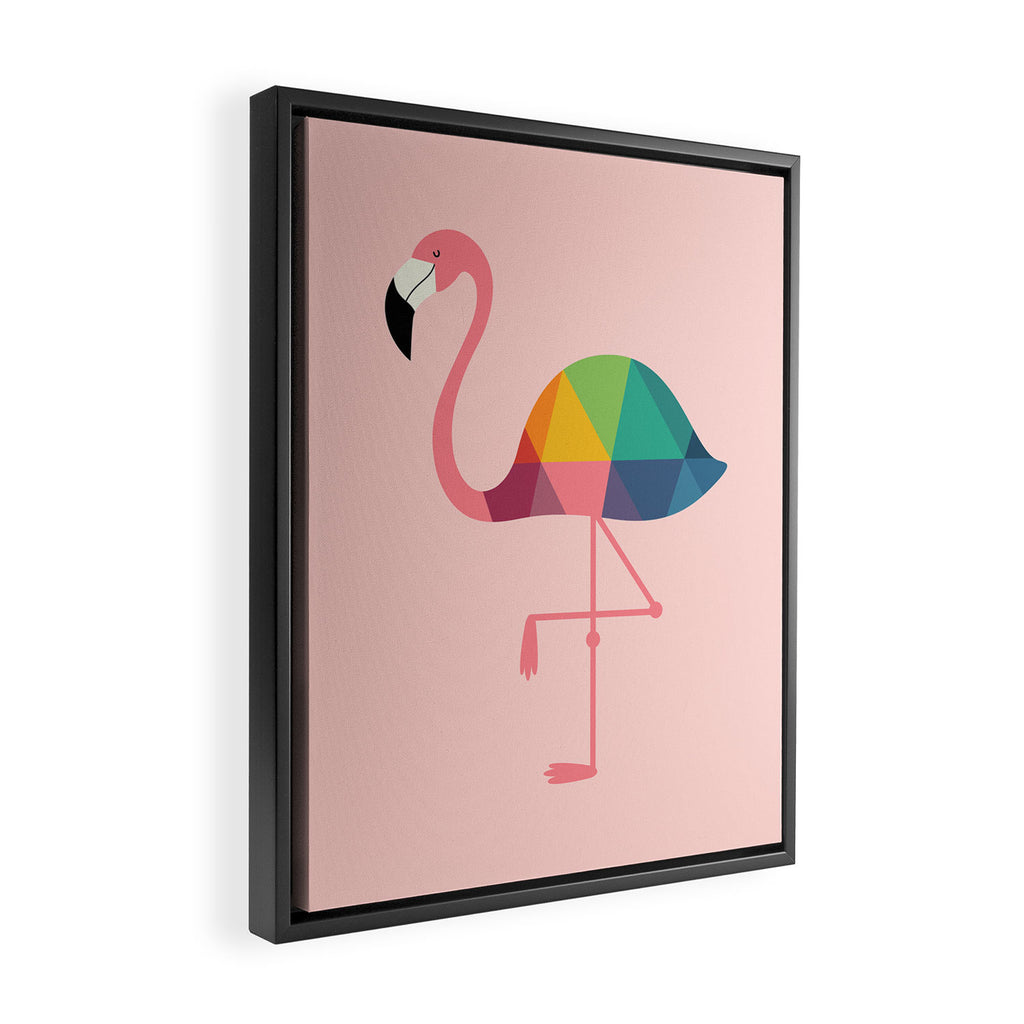 Rainbow Flamingo Framed Canvas Print Gallery Image 2