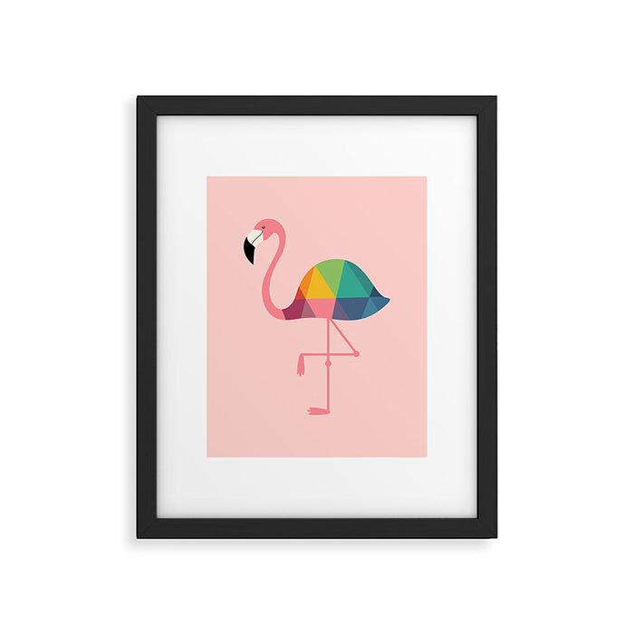 Rainbow Flamingo Framed Art Print Gallery Image 1