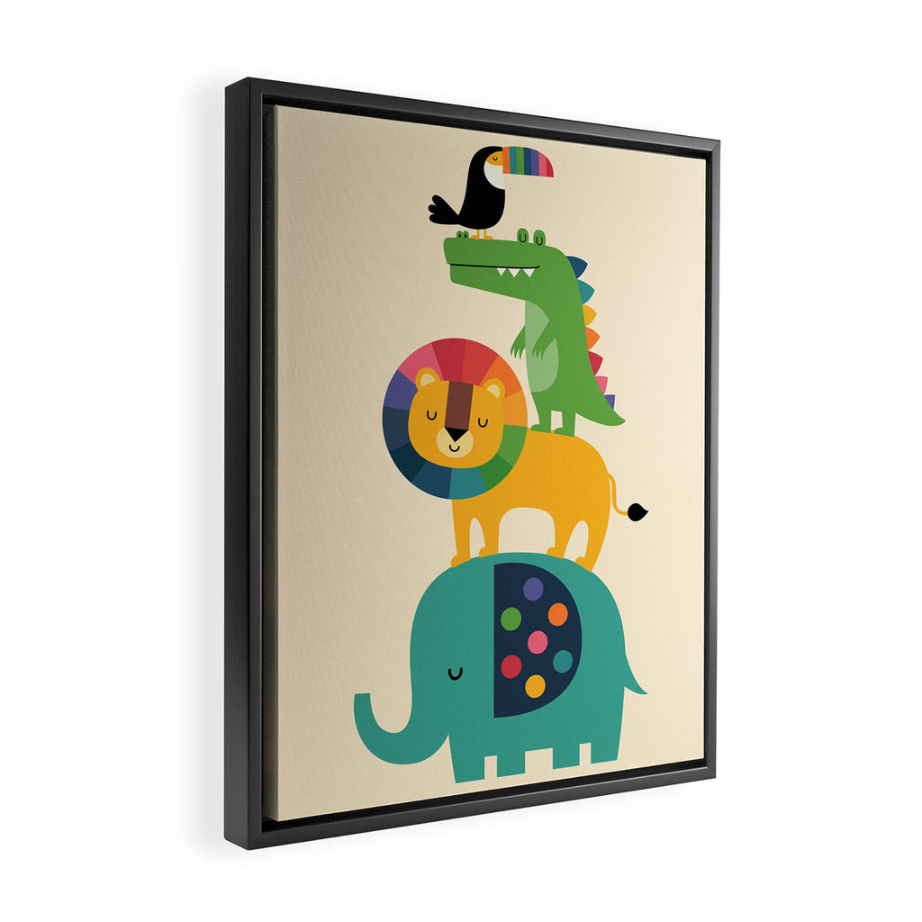 Rainbow Safari Framed Canvas Print Gallery Image 2