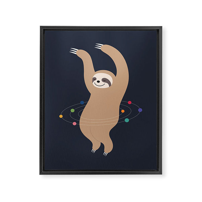 Sloth Galaxy Framed Canvas Print Gallery Image 1