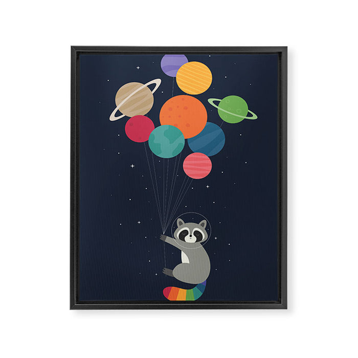 Space Raccoon Framed Canvas Print Gallery Image 1