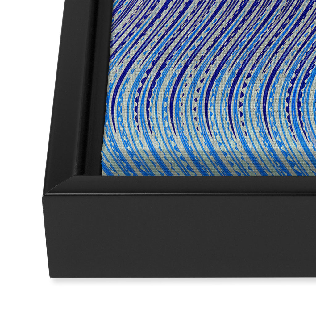Electric Indigo Wave Symphony Framed Canvas Print Gallery Image 3