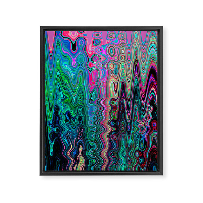 Radiant Resonance Colorful Psychedelic Distorted Paint Framed Canvas Print Gallery Image 1