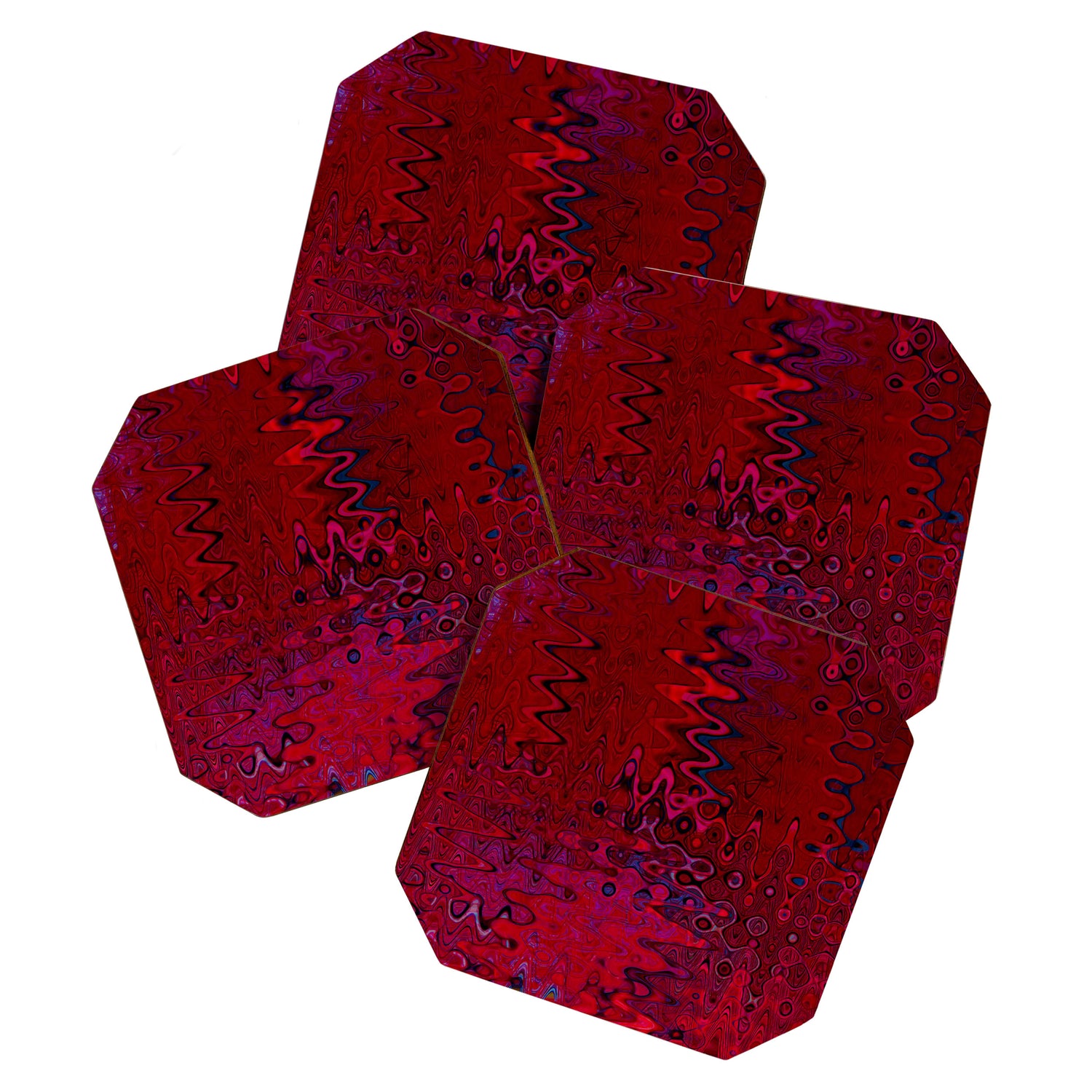 Red And Purple Abstract Painting Coaster Gallery Image 1
